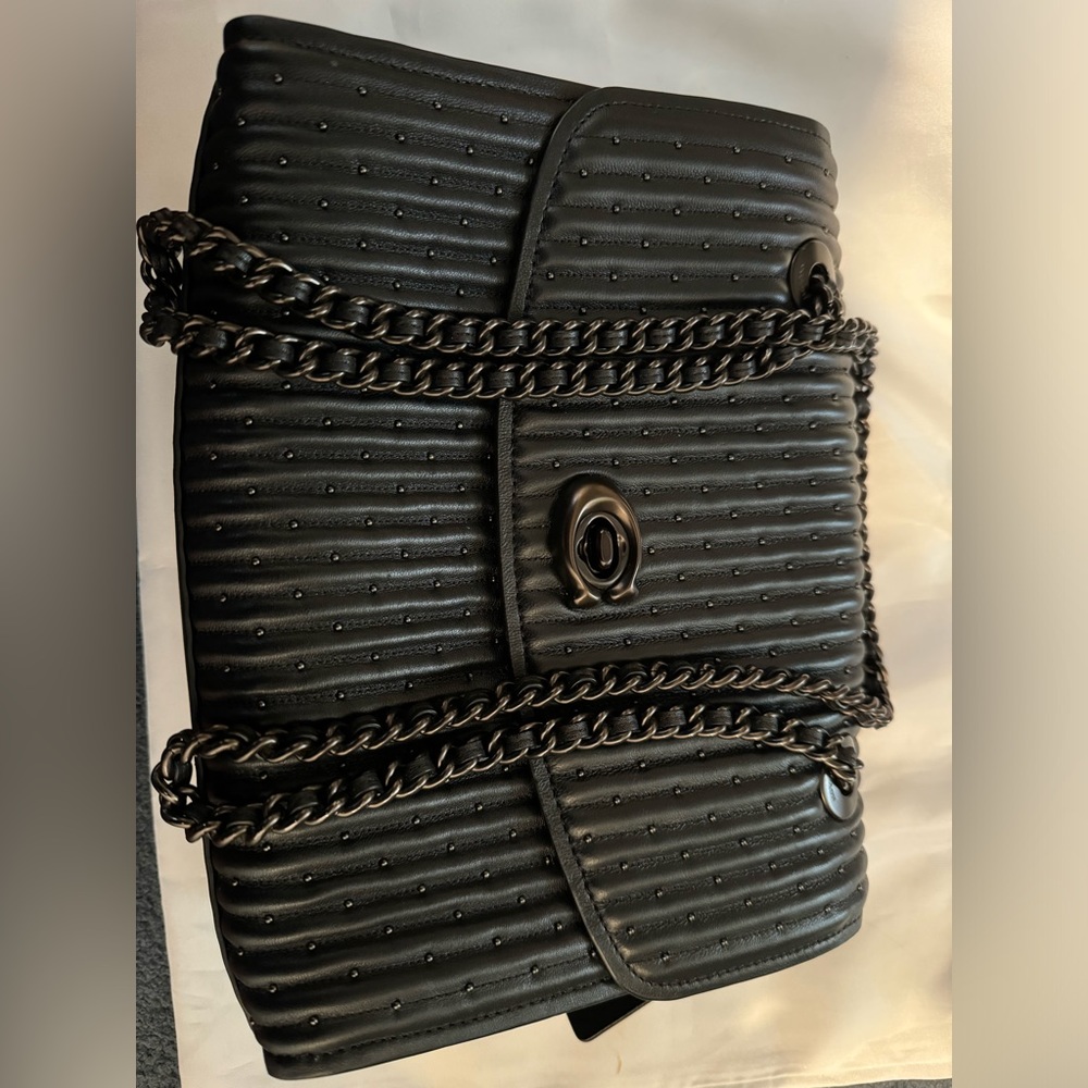 Coach Quilted Rivet Studded Parker Shoulder Bag